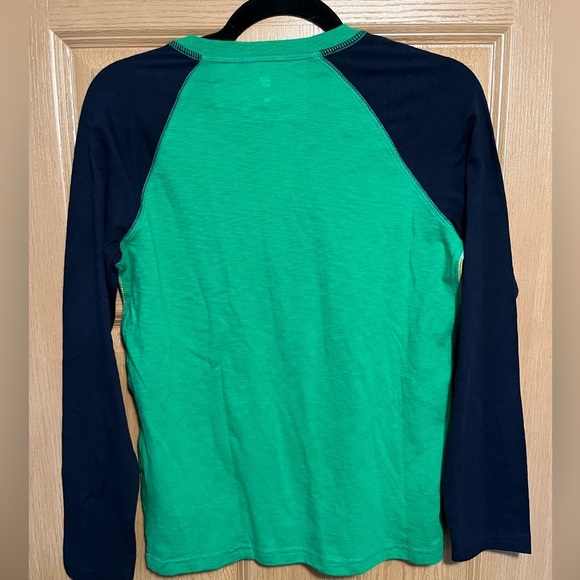 Kids Green, White & Yellow Colorblock Stripe Henley Longsleeve T-Shirt | Gap NWT - Picture 8 of 9